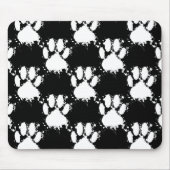 White Dog Paw Pattern met Paint Splatter Muismat (Voorkant)
