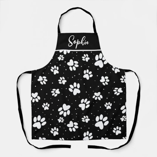 White Dog Paw Schort (Voorkant)