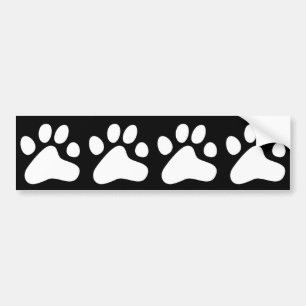 White Dog Paws Bumpersticker