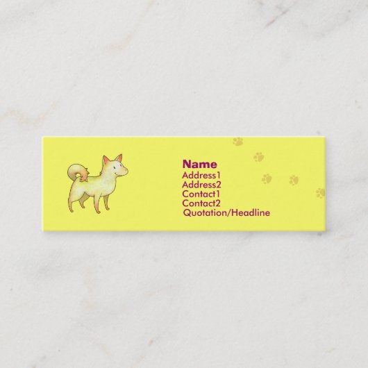 White Dog Profile Card Mini Visitekaartje (Voorkant)