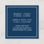 White Dog Silhouettes on Blue - Veterinary Clinic Vierkante Visitekaartje (Achterkant)