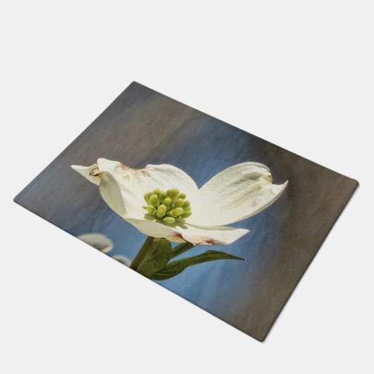 White Dogwood Bloom Deurmat (Schuin)