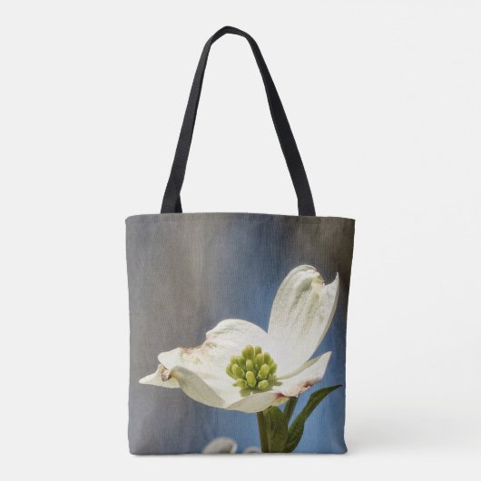White Dogwood Bloom Tote Bag (Achterkant)