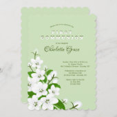 White Dogwood Blossom Religious Invitation Kaart (Voorkant / Achterkant)