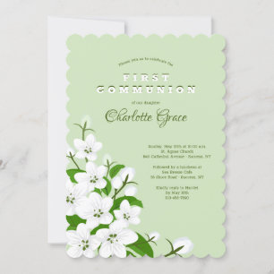 White Dogwood Blossom Religious Invitation Kaart
