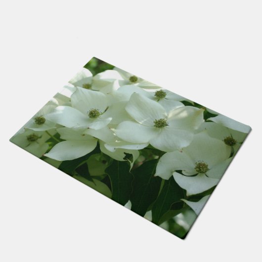 White Dogwood Flower Blossom Deurmat (Schuin)