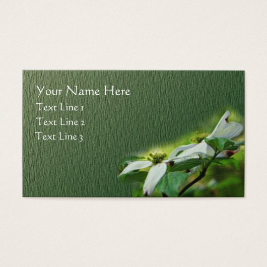 White Dogwood Flower Blossom Floral Visitekaartje (Voorkant)