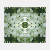 White Dogwood Flower Blossom Pattern Fleece Deken (Voorkant (Horizontaal))