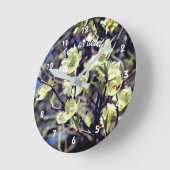 White Dogwood Flower Blossom Personalized Ronde Klok (Hoek)