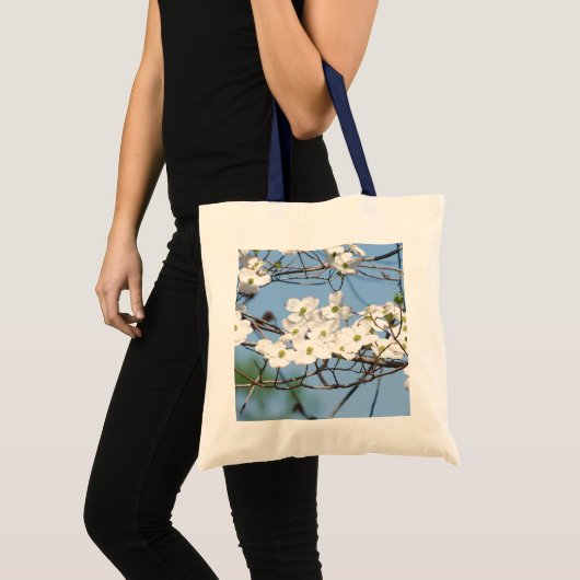 White Dogwood Flower canvas tas (Voorkant (product))