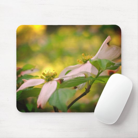 White Dogwood Flowers Muismat (Met muis)