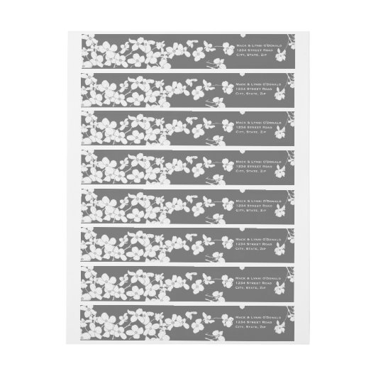 White  Dogwood op Grey Personalized (Vel)