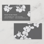 White  Dogwood op Grey Visitekaartje (Voorkant / Achterkant)