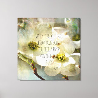 White Dogwood Rumi Quote Canvas Afdruk