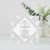 White Doily look Custom Wedding Menu (Staand voorkant)