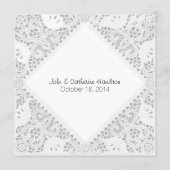 White Doily look Custom Wedding Menu (Achterkant)