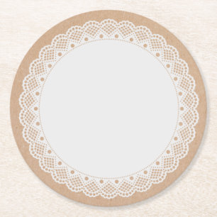 White Doily look Paper Onderzetters
