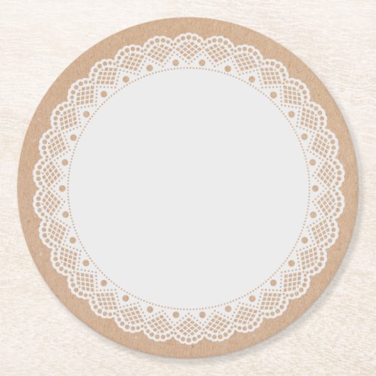 White Doily look Paper Onderzetters (Voorkant)
