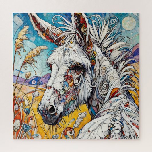 White Donkey 600 Piece Puzzel (Verticaal)