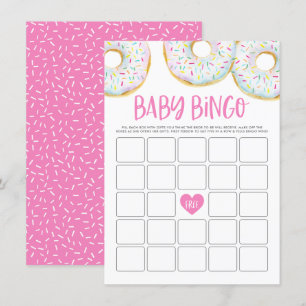 White Donuts Baby shower Bingo Game Kaart
