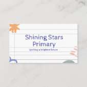 White Doodles en Scribble leraar Visitekaartje (Achterkant)