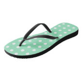 White Dotted Mint Green Modern Trendy Sjabloon Teenslippers (Schuin)