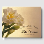 White Double Daffodil Celebration of Life Memorial Gastenboek (Voorkant)