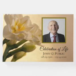 White Double Daffodil Celebration of Life Memorial Gastenboek