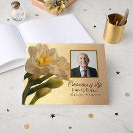 White Double Daffodil Celebration of Life Memorial Gastenboek