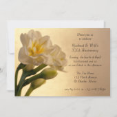 White Double Daffodil Jubileum Party Invitation Kaart (Voorkant)