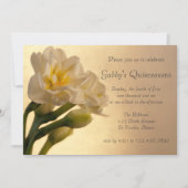 White Double Daffodils Quinceanera Invitation Kaart (Voorkant)