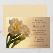 White Double Daffodils Spring Baby shower Kaart (Voorkant / Achterkant)