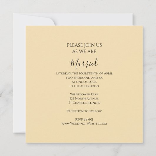 White Double Daffodils Spring Wedding Kaart (Achterkant)