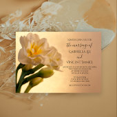 White Double Daffodils Spring Wedding Kaart