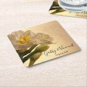 White Double Daffodils Spring Wedding Kartonnen Onderzetters (Schuin)
