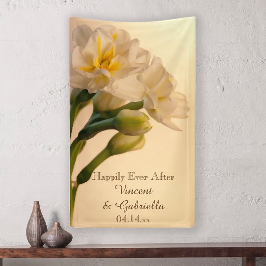 White Double Daffodils Spring Wedding Spandoek