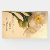 White Double Daffodils Spring Wedding Spandoek (Horizontaal)