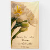 White Double Daffodils Spring Wedding Spandoek (Verticaal)
