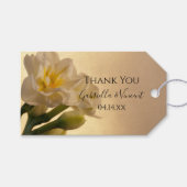 White Double Daffodils Weddenschap Dank je wel voo Cadeaulabel (Voorkant (Horizontaal))