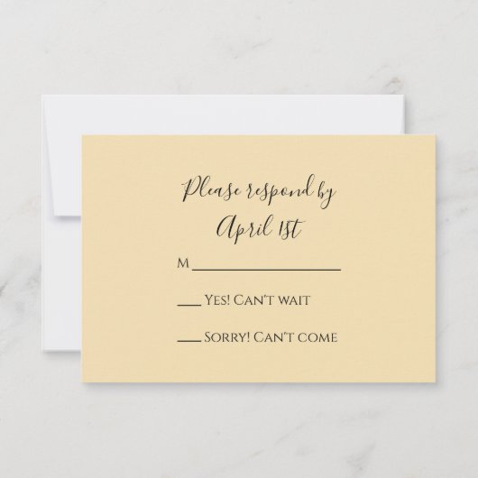 White Double Daffodils Wedding RSVP Response Kaart (Achterkant)