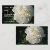 White Double Peony Visitekaartje (Voorkant / Achterkant)