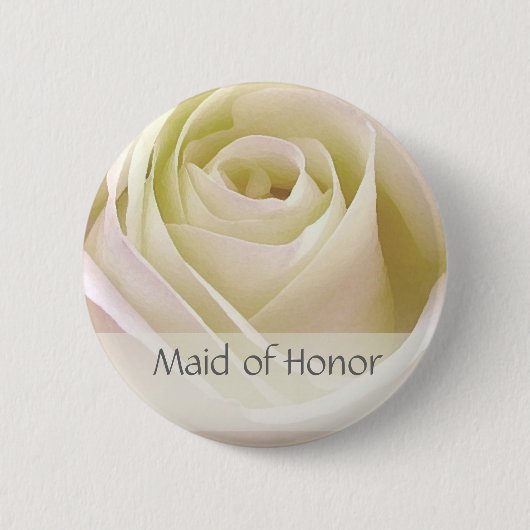 White double roos Maid of Honor Ronde Button 5,7 Cm (Voorkant)