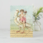 White Dove and Cherub Baby shower Kaart (Staand voorkant)