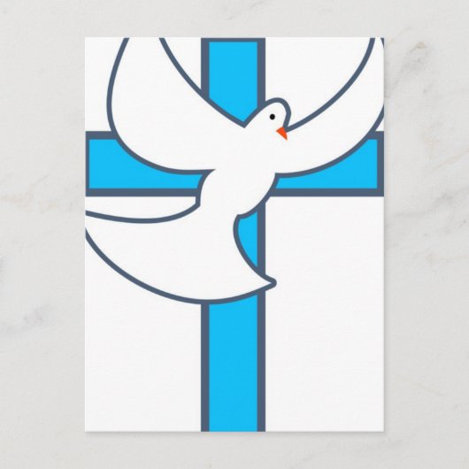 White Dove And Cross Briefkaart (Voorkant)