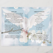 White Dove and Floral Funeral Programme sjabloon (Achterkant)