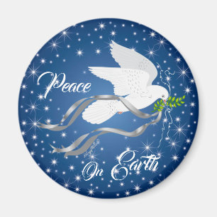 White Dove and Olive Branch Magnet