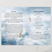 White Dove and Sky Funeral Program sjabloon (Achterkant)