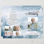 White Dove and Sky Funeral Program sjabloon (Voorkant / Achterkant)