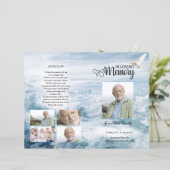 White Dove and Sky Funeral Program sjabloon (Staand voorkant)