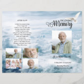 White Dove and Sky Funeral Program sjabloon (Voorkant)